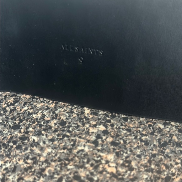 All Saints Black Croc Embossed Belt with Silver Buckle - Picture 6 of 10